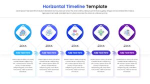 Project schedule visualization slide highlighting key events and deliverables in a chronological sequence.