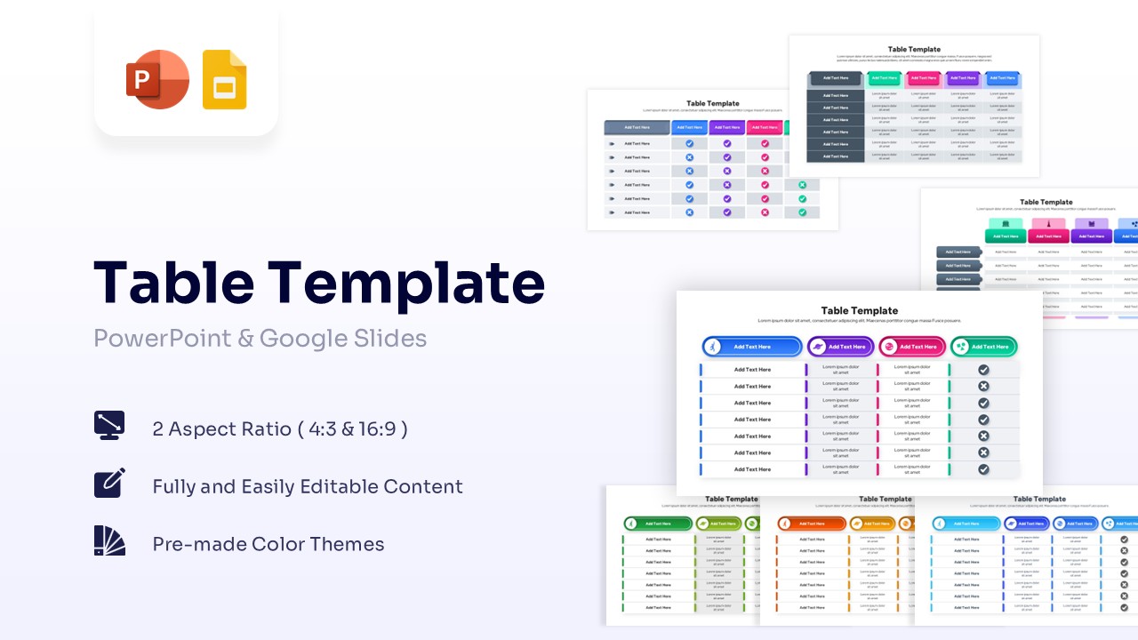professional table template