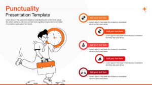 Business illustration of a professional running late with a briefcase.
