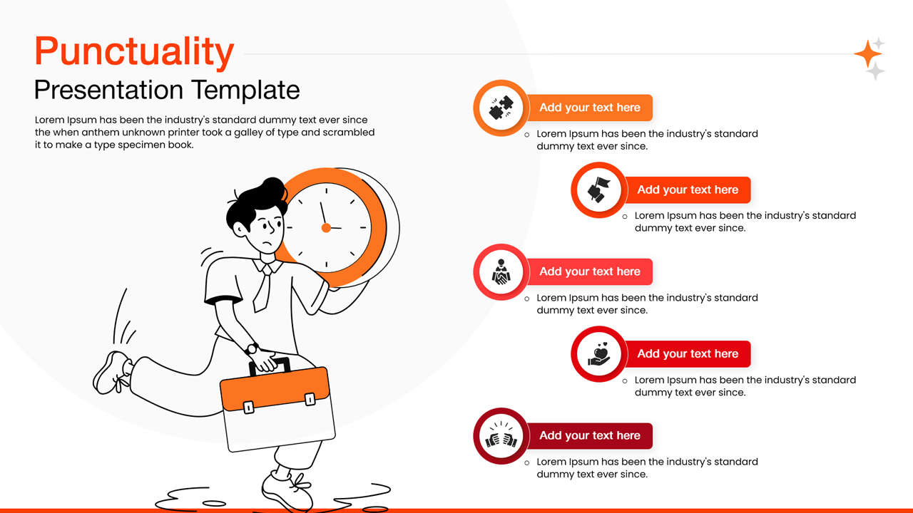 Business illustration of a professional running late with a briefcase.