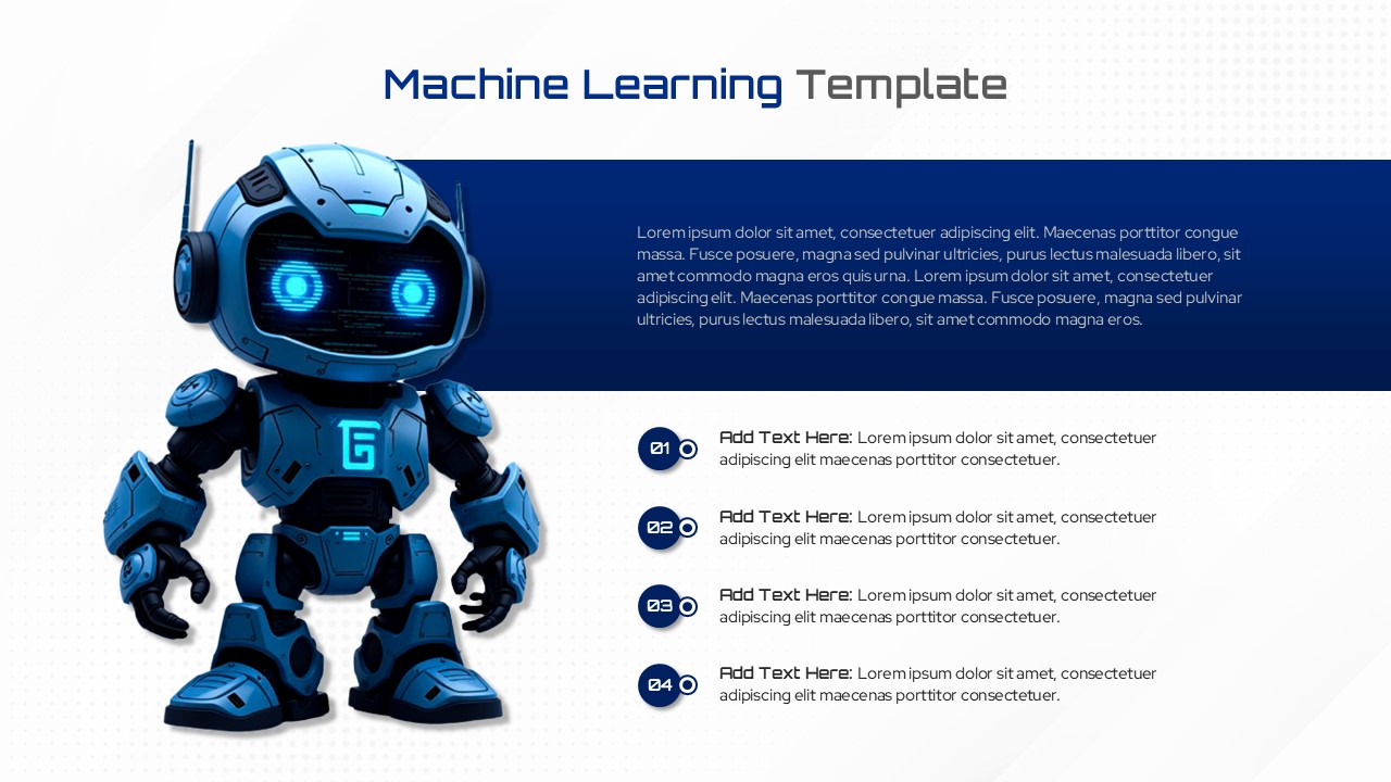 Dark mode presentation template for deep learning and data science topics.