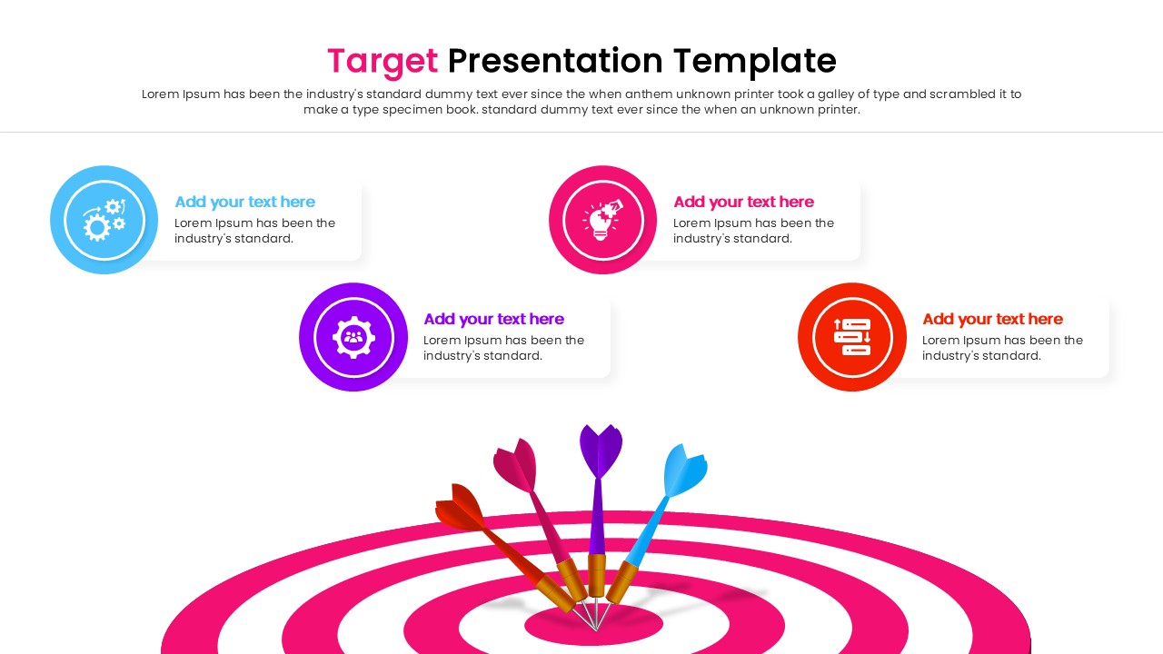 Multiple arrows hitting a central target to symbolize strategic focus and teamwork.