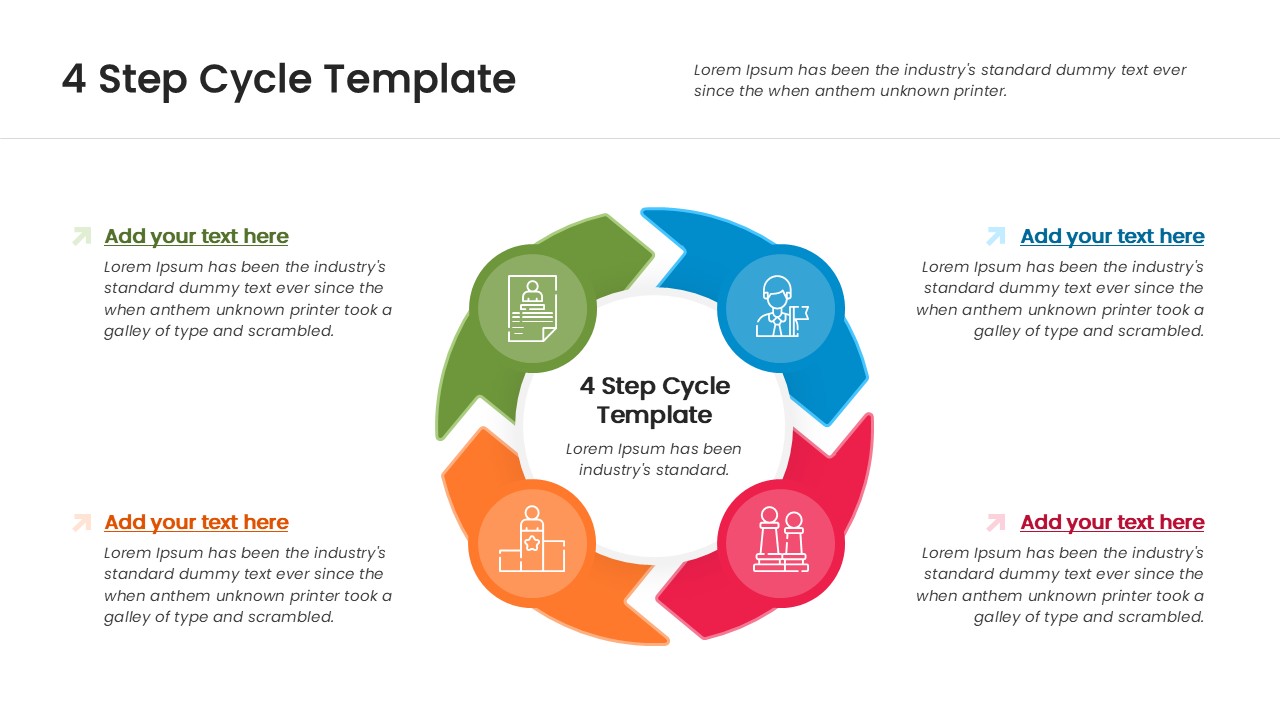 4 phase workflow loop for business presentation slides