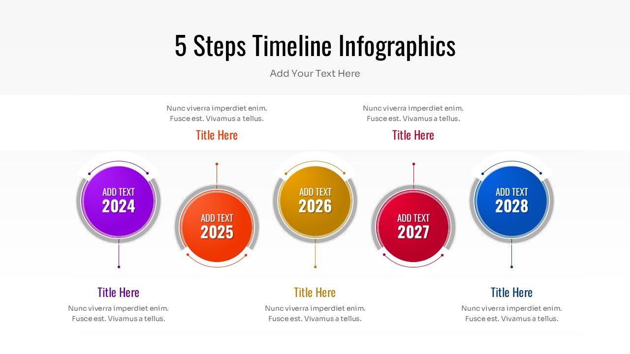 Horizontal process timeline graphic with connected circle steps