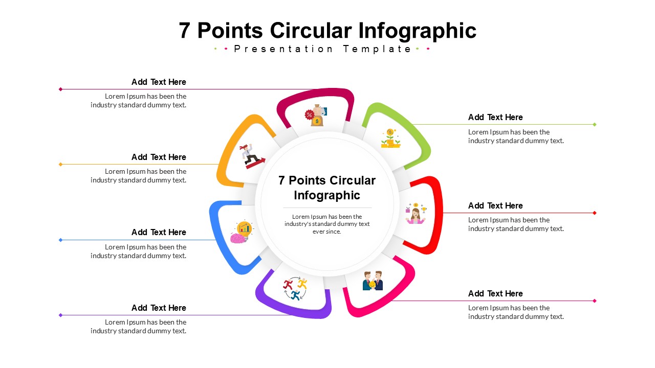 7-point hub and spoke diagram illustrating connecting elements to a core concept