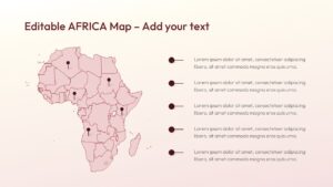 Africa map diagram with multiple callout lines pointing to specific countries for detailed localized analysis.
