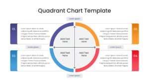 Split circle diagram divided into four colored sectors with directional arrows for business models