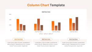 Data visualization slide combining a stacked bar graph with circular icons and percentage callouts