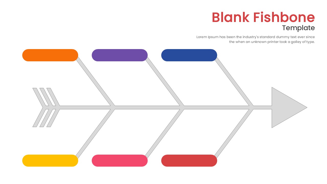 Simple cause and effect chart with a fish head icon and directional arrows