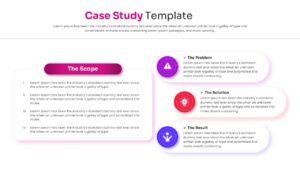 Four-step action plan layout for case study presentations.