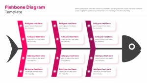 Minimalist fishbone slide for PowerPoint with simple line structure and icon indicators