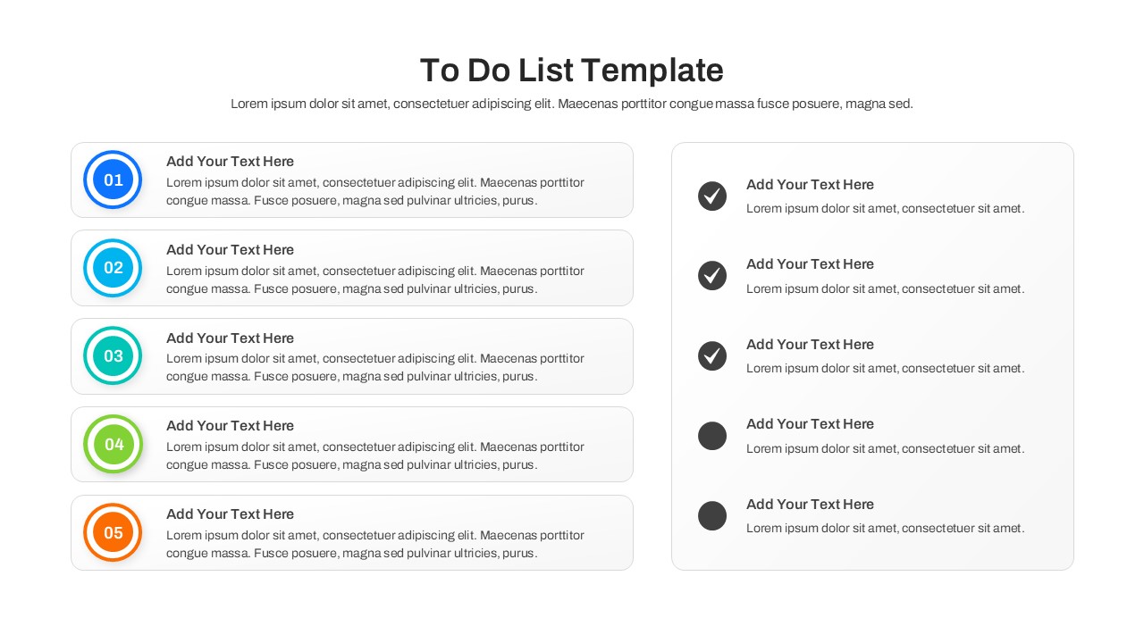 Detailed task table slide with columns for Task Name, Details, Status checkmarks, and Remarks