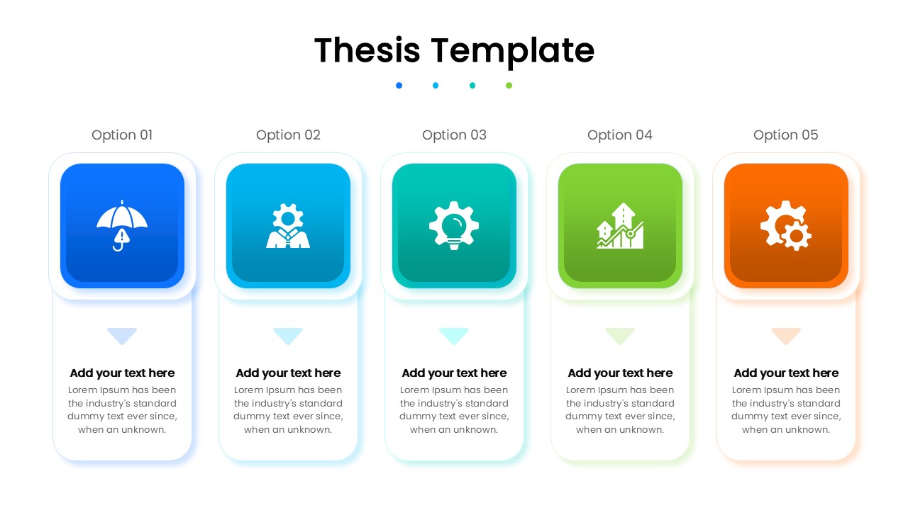 Five-step horizontal process diagram with icons for academic methodology