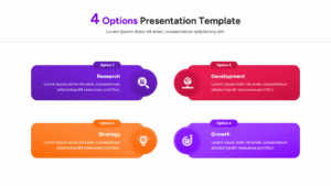 Clean vertical list infographic with speech bubble headers and modern vector icons