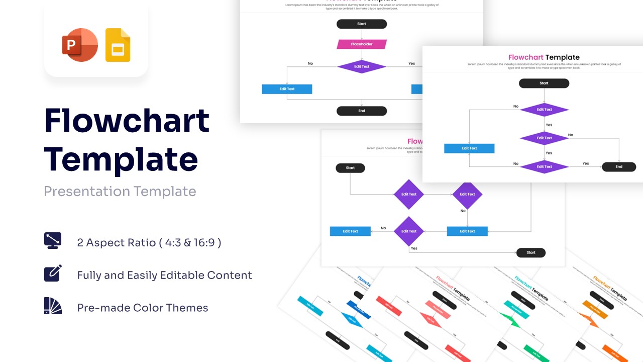 Vertical flowchart diagram with purple decision diamonds and blue process steps