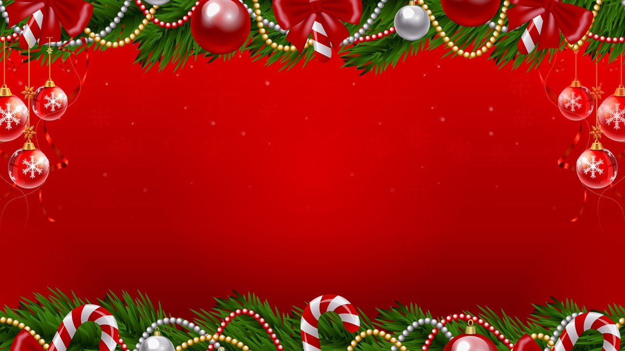 Xmas theme slide design with ribbon and seasonal decorations