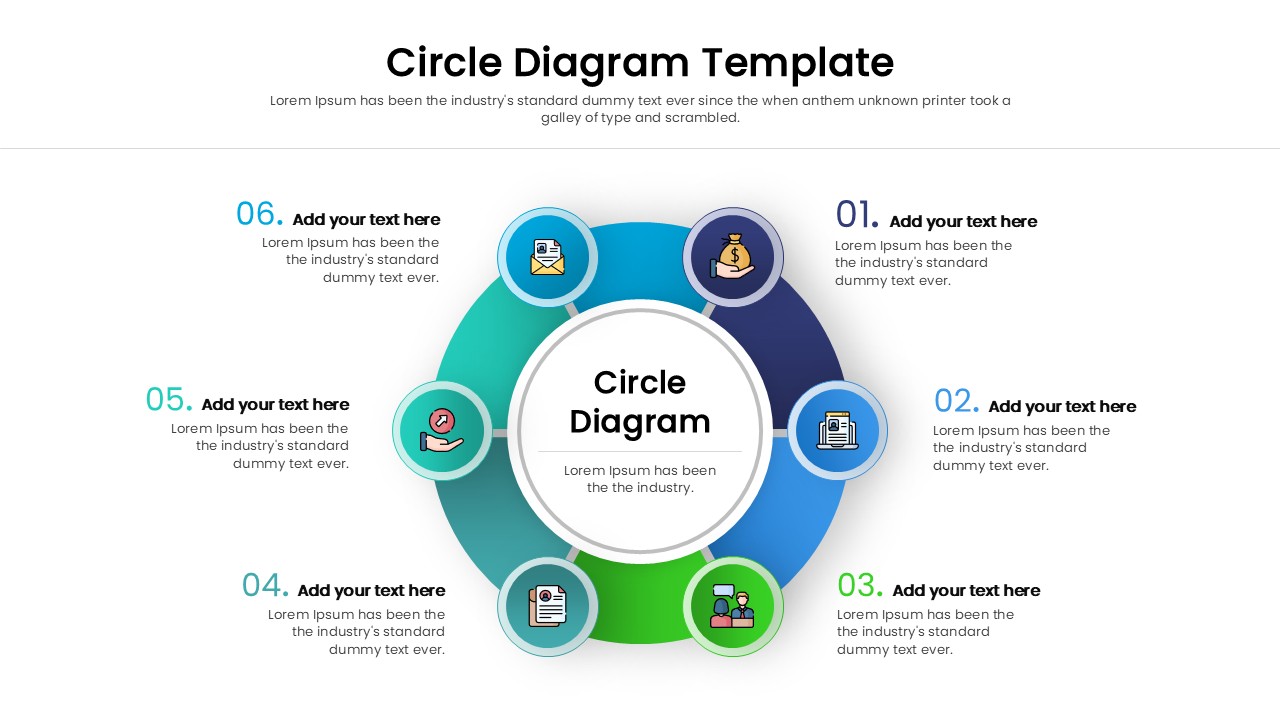 Hub and spoke diagram presentation layout for business processes