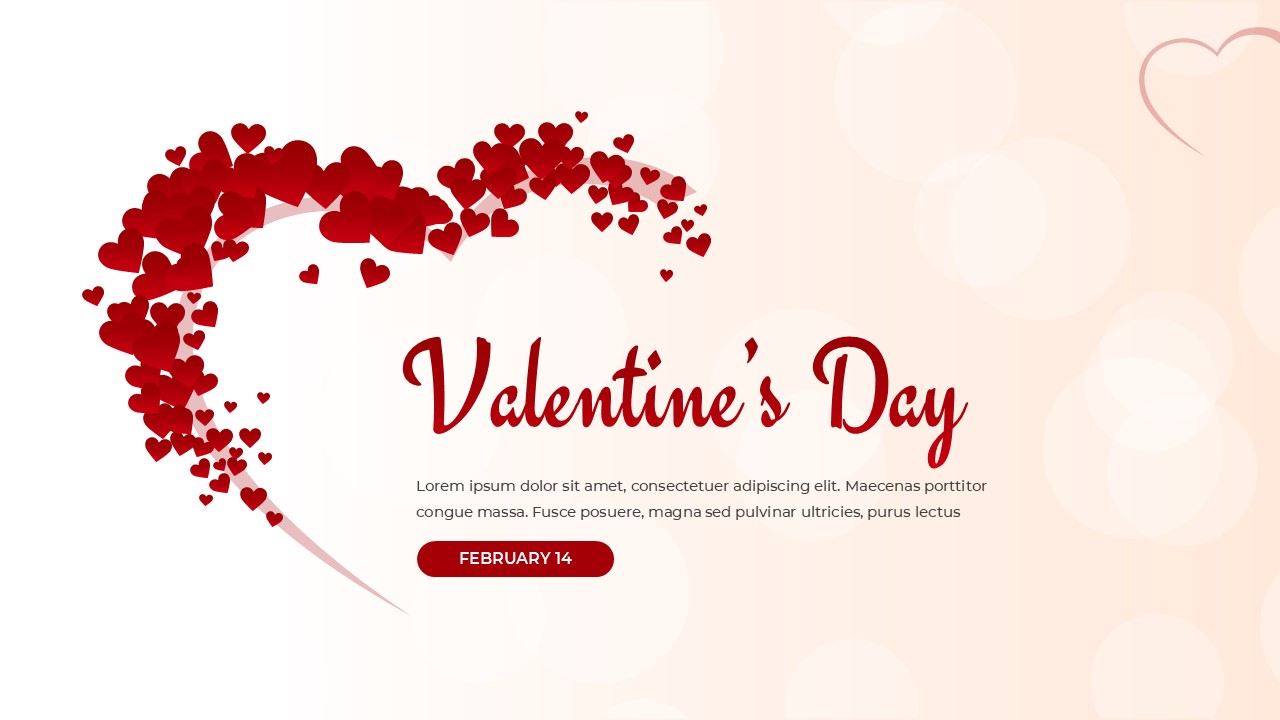 Creative heart pattern background for Google Slides with red and white accents