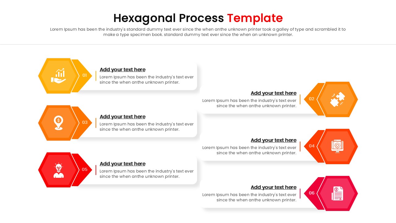 Creative geometric presentation layout with editable text holders