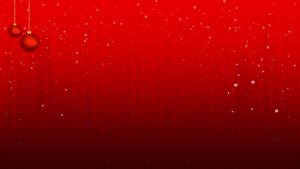 Holiday season presentation slide with string lights and deep red backdrop