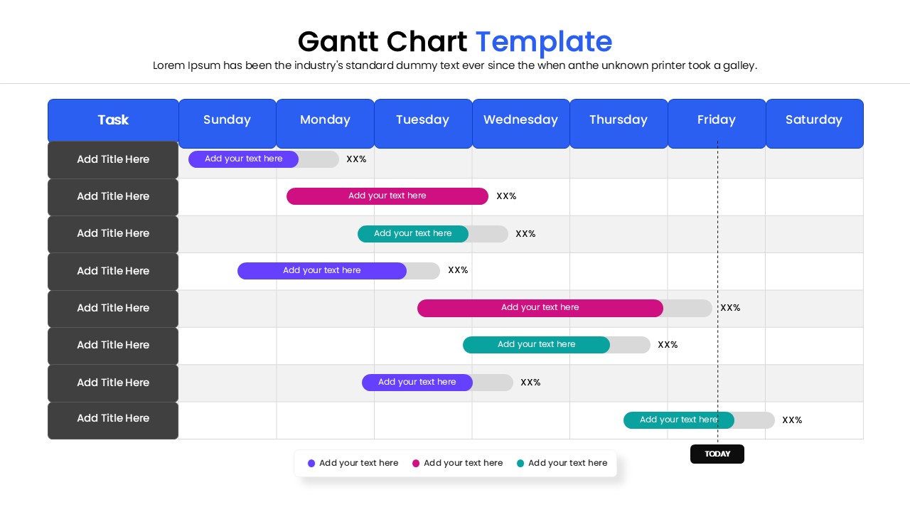 Simple timeline chart slide for visualizing project milestones and duration