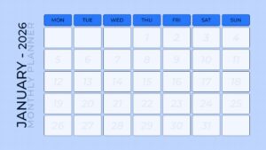Detailed January schedule slide with goal tracking, to-do lists, and daily checkmarks