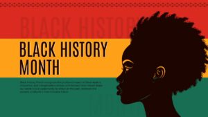 Informational slide layout with a yellow background and a detailed silhouette of a person in a headwrap