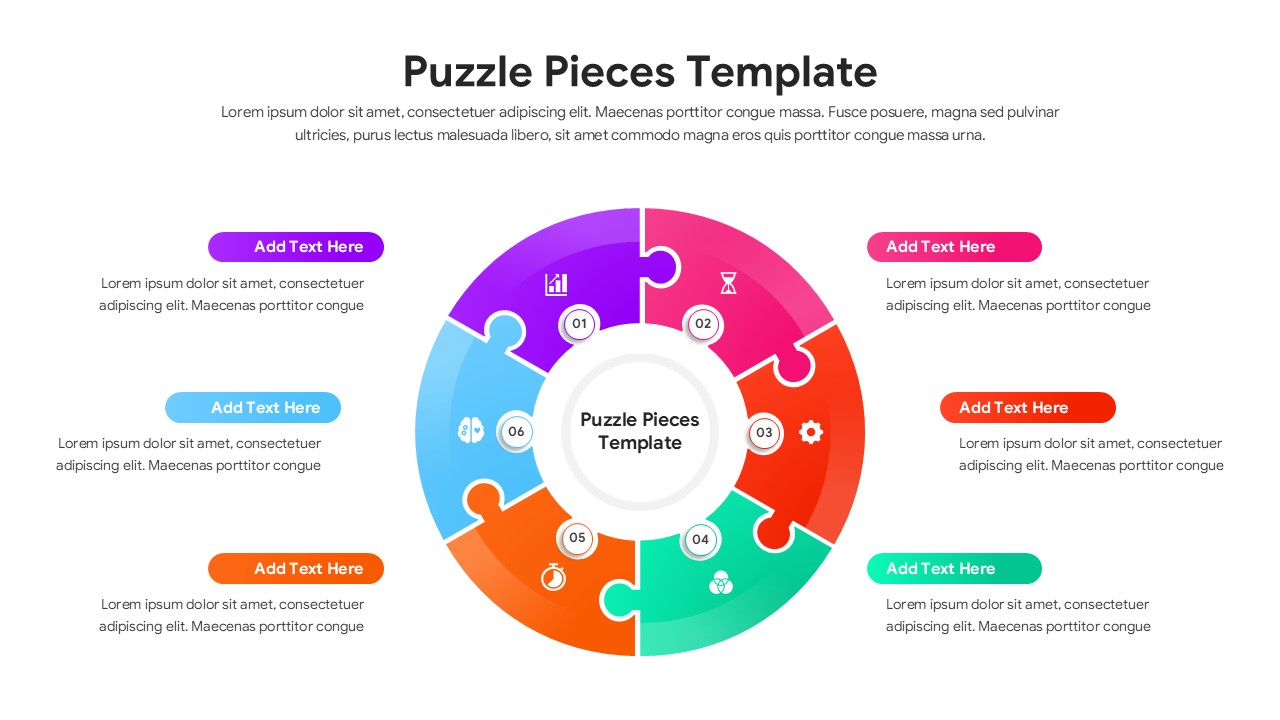 A circular interlocking puzzle slide representing a continuous business life cycle or feedback loop