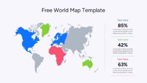Colorful Multi Region World Map