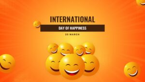 Close up of 3D yellow emojis grouped together on a radiant orange background for wellness workshops