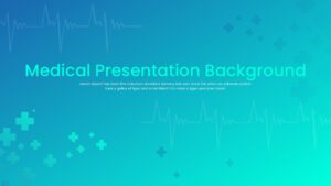 Healthcare presentation slide displaying medical cross icons.