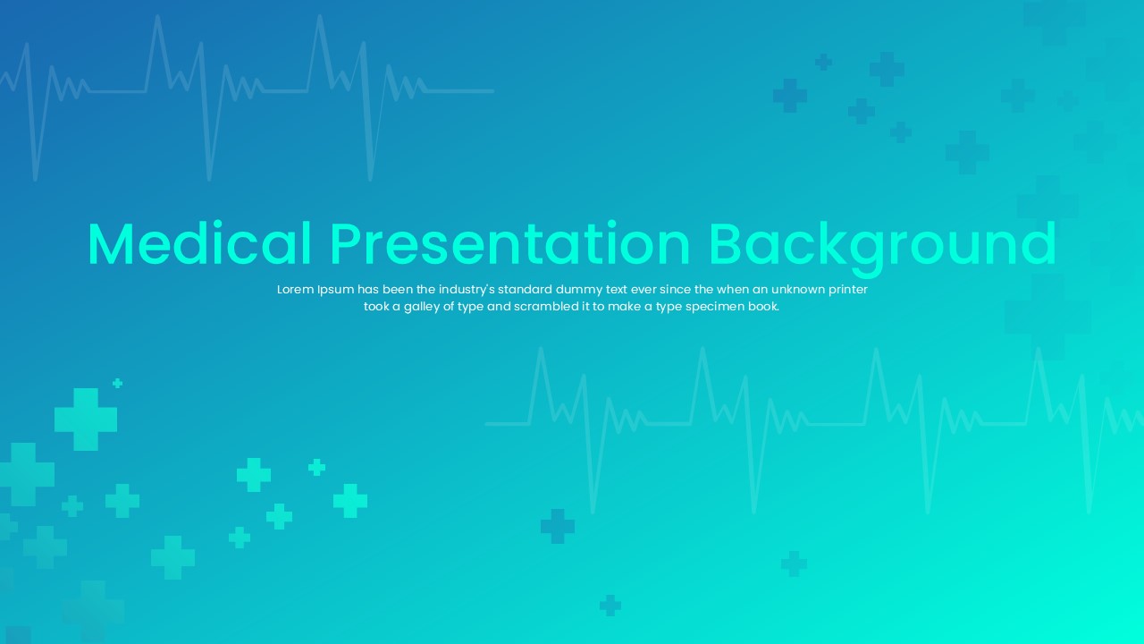 Healthcare presentation slide displaying medical cross icons.
