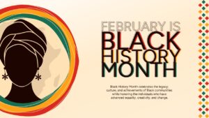 Cultural heritage slide background with a side profile silhouette of a woman and traditional geometric patterns