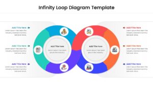 Circular infinity symbol infographic with icons for business strategy and continuous improvement