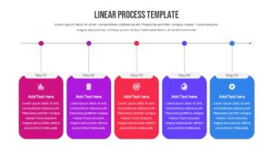 A 5-step sequential process map with clean lines and professional icons for business presentations