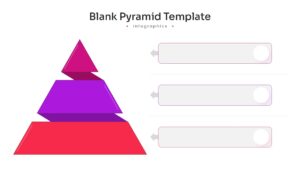 A 3D-style blue layered pyramid slide designed for business hierarchy and process visualization.