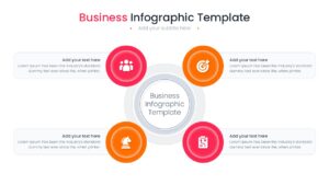 SWOT analysis for marketing department slide with four color-coded cards for strengths, weaknesses, opportunities, and threats