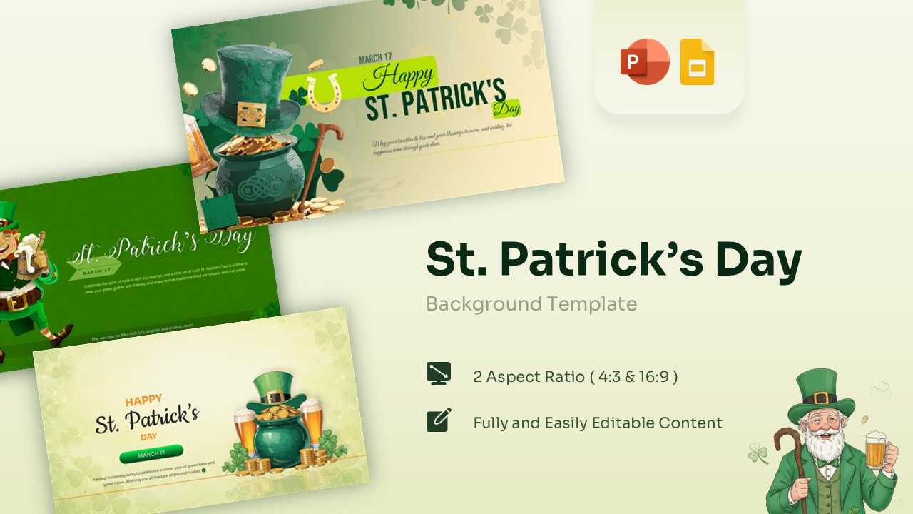 St Patricks Day Background Pot Of Gold