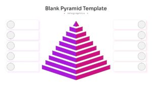 A maroon layered pyramid slide designed for business hierarchy and process visualization