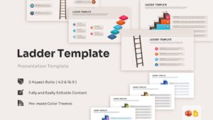 Overview of various ladder template slides including 3D steps and vertical rungs.