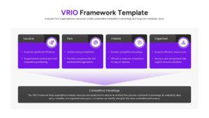 Four boxes with checkmarks summarizing key benefits of each VRIO category.